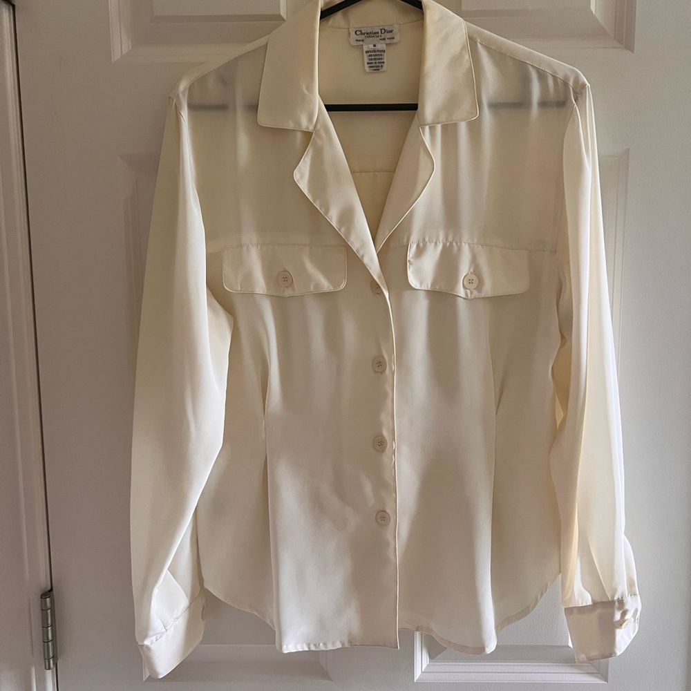 Vintage Dior Cream Feminine Blouse